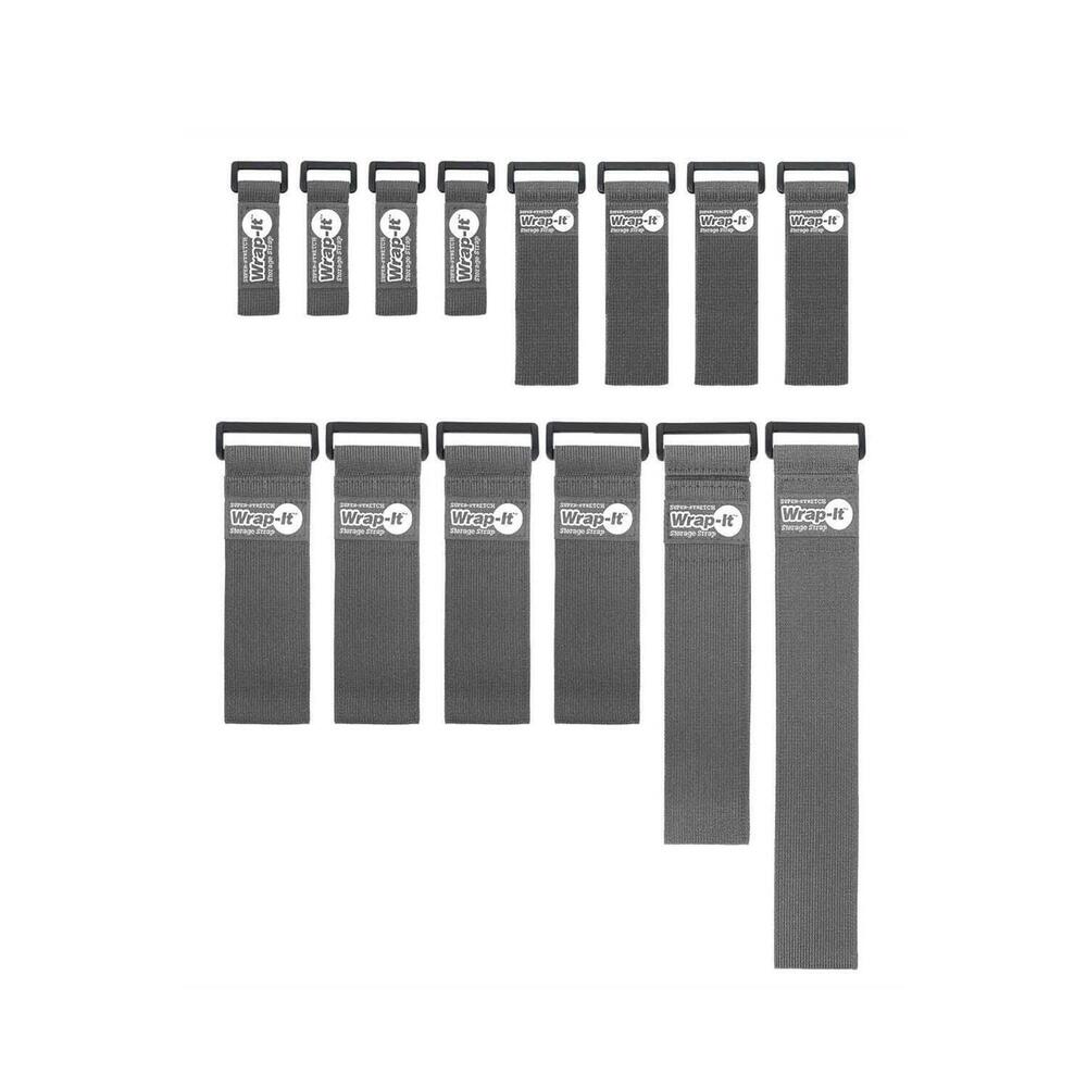 Wrap-It 14-Piece Super-Stretch Multi-Purpose Cinch-Straps Graphite